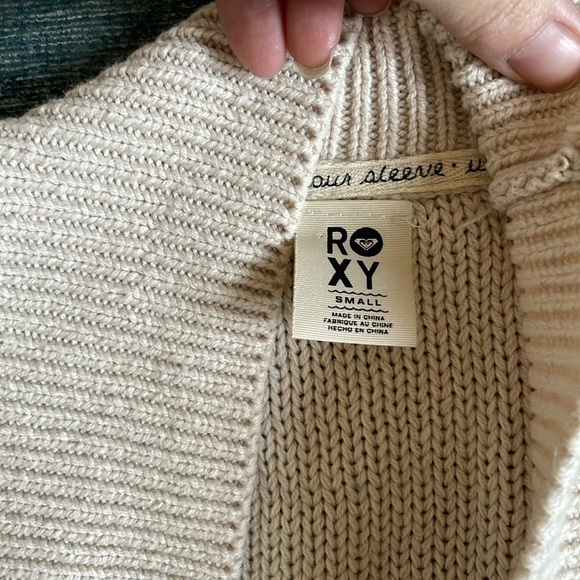 Roxy Boho Knit Cream Sweater with Multicolor Fringe - Picture 8 of 10